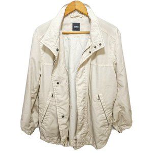Hugo Boss Men's Collared Windbreaker Jacket White Cream Sz X-Large